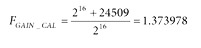 Calculating the gain calibration factor value